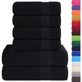 vidaXL Komplet brisač 6-delni črna 360 gsm 100% bombaž | Shoptok.si