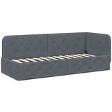 vidaXL Kotna postelja z vzmetnico Temno siva 80 x 200 cm Žamet | Shoptok.si