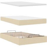 vidaXL Otomanski posteljni okvir z vzmetnico krem 120x190 cm blago, (21607080) | Shoptok.si