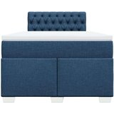vidaXL Box spring postelja z vzmetnico modra 120x190 cm blago | Shoptok.si