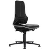 bimos Vrtljiv delovni stol ESD NEON, z drsniki, stalen stik, PU-pena, siv prilagodljiv trak | Shoptok.si