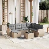 Maison Chic Seti vrtnega pohištva - Vrtna garnitura - Vrtni pohištvo set 8-delna z blazinami bež poli ratan, (21799813) | Shoptok.si