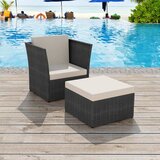 Maison Chic Vrtni Stoli - Stol za vrt in stolček poli ratan črne barve JS650, (21879076) | Shoptok.si