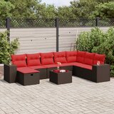  9-dijelni set vrtnih sofa s jastucima poliratan smeđi | shoptok.hr