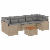  8-dijelni set vrtnih sofa s jastucima bež od poliratana | shoptok.hr