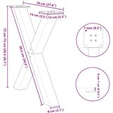 Noge za blagovaonski stol u obliku slova X, 3 kom, antracit, 70 x (72-73) cm, čelik | shoptok.hr