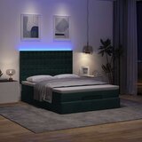  Ottoman krevet s madracima i LED diodama tamnozeleni 140x190 cm baršun | Eponuda.com