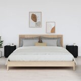  Noćni ormarići 2 kom crna 40 x 34 x 45 cm od masivne borovine | shoptok.hr