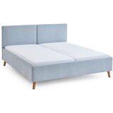 Meise Möbel Svetlo modra oblazinjena zakonska postelja z letvenim dnom 180x200 cm Piano – Cene
