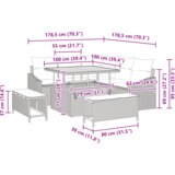 vidaXL 8-dijelni vrtni sofa set s jastučićima crni poli ratan acacia | shoptok.hr
