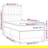  Krevet box spring s madracem LED crni 80 x 200 cm od tkanine | shoptok.hr