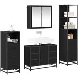 vidaXL Komplet pohištva za kopalnico 4 pcs Črni hrast 80 x 33 x 60 cm | Shoptok.si