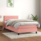 Box spring krevet s madracem ružičasti 90x200 cm baršunasti | shoptok.hr