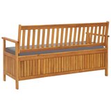  Vrtna klupa za pohranu s jastukom 148 cm masivno bagremovo drvo | shoptok.hr