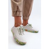 Kesi Women's lace shoes made of natural leather, white Farnalea | shoptok.hr