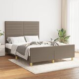 The Living Store Posteljni okvir z vzglavjem taupe 140x190 cm blago - Posteljni Okvir Z Vzglavjem, (21524264) Cene