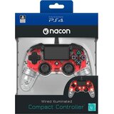 Nacon žični prosojni kontroler z rdečo osvetlitvijo za PS4 & PC u