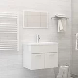 Komplet kopalniškega pohištva visok sijaj bele barve iverna pl.