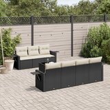  8-dijelni set vrtnih sofa od poliratana s jastucima crni | shoptok.hr