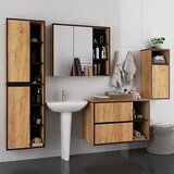 AKORD Vami Stenski Komplet Kopalniškega Pohištva, Hrast Craft/Črna, (5000332621) | Shoptok.si