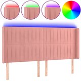 Maison Chic LED Posteljno vzglavje - Vzglavna omarica - Nočna omarica roza 203x16x118/128 cm žamet, (21707072) | Shoptok.si
