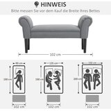  Klupa klupa za krevet robusna konstrukcija mekana presvlaka 102x36x51 cm siva | shoptok.hr