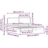  Krevetni okvir s tapiciranim uzglavljem Crna 200 x 200 cm | shoptok.hr