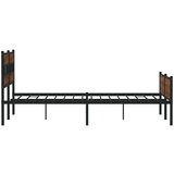 Metalni Kovinski posteljni okvir brez vzmetnice rjavi hrast 200x200 cm, (21610414) | Shoptok.si
