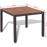 Poli 5-dijelni vrtni blagovaonski set od poliratana s jastucima crni | shoptok.hr