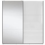 MID.YOU omara z drsnimi vrati, prozorno, bela, visoki sijaj | Shoptok.si