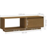 TV ormarić boja meda 110 x 30 x 33,5 cm od masivne borovine | shoptok.hr