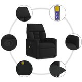  Masažni naslonjač na podizanje od tkanine crni | shoptok.hr