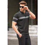 Madmext Black Zipper Detailed Polo Collar Men's T-Shirt 6879 cene