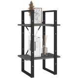 Ormarić za knjige s 2 razine sivi 40 x 30 x 70 cm od borovine | Eponuda.com