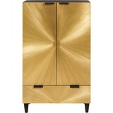 vidaXL Stranska omara s predalom Črna in zlata 60 x 33.5 x 100 cm | Shoptok.si