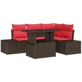 vidaXL Vrtna sedežna garnitura s shranjevanjem 5 pcs Rjava Poly ratan, (5000021220) Cene