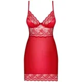 Lovica - čipkasta spavaćica s tangama (crvena) - L/XL