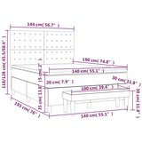  Krevet s oprugama i madracem crni 140 x 190 cm od tkanine | shoptok.hr
