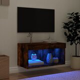 TV ormarić s LED svjetlima boja dimljenog hrasta 60x30x30 cm | shoptok.hr