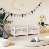  Otroški posteljni okvir bel 70x140 cm trdna borovina, (20916950) | Shoptok.si