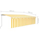 Tenda na ručno uvlačenje s roletom LED 5 x 3 m žuto-bijela | shoptok.hr