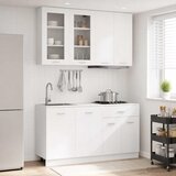  Kuhinjska jedinica LYON 4 kom. Bijela Konstruirano drvo - Bijela 80 cm Cijene