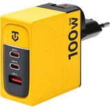 TACTICAL Nett Warrior GaN stenski polnilec z 2 USB-C in enim USB-A vhodom 100W rumene barve Cene