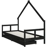 Dječjeg kreveta s ladicama crni 80 x 200 cm od borovine | shoptok.hr
