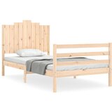 Maison Chic Posteljni okvir - Enojna postelja - Postelja za odrasle z vzglavjem 100x200 cm trden les-J9257, (21762201) Cene