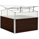 vidaXL Staklenik smeđi 100 x 100 x 85 cm od pocinčanog čelika | shoptok.hr