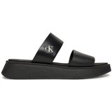 Calvin Klein Jeans Natikači Sandal Slide Double Strap YW0YW01694 Črna | Shoptok.si