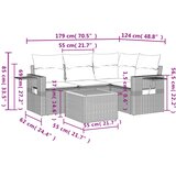  5-dijelni vrtni set sofa s jastucima bež od poliratana | shoptok.hr