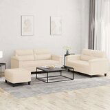 vidaXL 3-dijelni set sofa s jastucima bež tkanina od mikrovlakana | shoptok.hr
