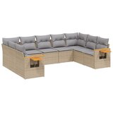  9-dijelni set vrtnih sofa s jastucima bež od poliratana 85 x 62 x 69 cm | shoptok.hr
